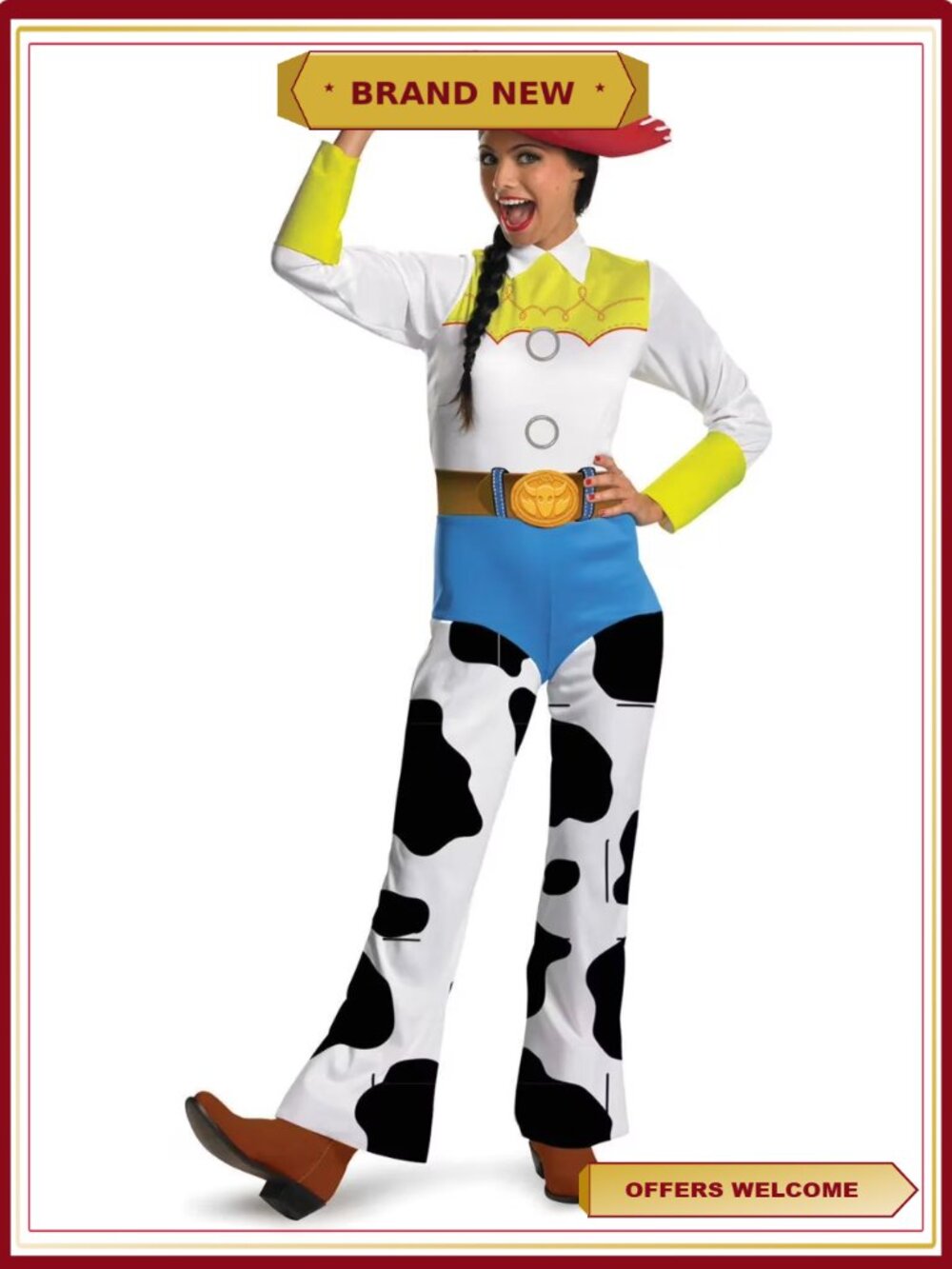 Disguise Toy Story Jessie Costume Jumpsuit Hat Adult Large